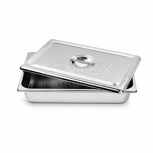 Plateau en acier inoxydable pour stérilisation avec couvercle - Product Image 1