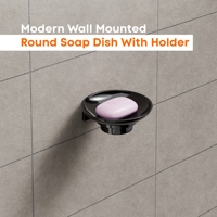 Lavabo vasque rond moderne en mélamine noir brillant, à poser sur table, pour salle de bain, avec accessoires de salle de bain, design élégant, pour usage commercial et restaurant