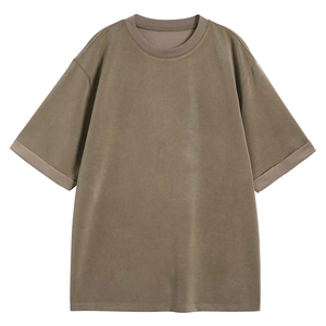 Camiseta de hombre de algodón de primera calidad, transpirable, con logotipo personalizado, tejida, de manga corta, informal, moderna, multicolor, lisa, con cuello redondo. - Product Image 3