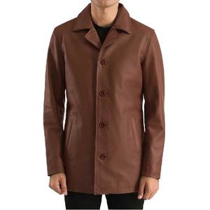 Abrigo de Cuero Marrón, Elegante, Duradero, de Primera Calidad, Diseño Suave y Cómodo, Perfecto para Uso Diario, Casual y Formal - Product Image 1