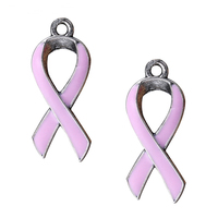 Accessoires de bijouterie pour la création de bijoux DIY : Pendentifs, bracelets, breloques ruban émaillées pour la sensibilisation au cancer du sein
