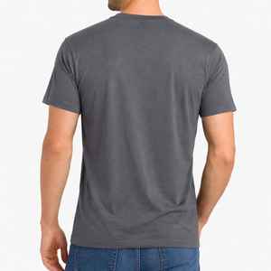Camiseta de Algodón con Cuello en V para Hombre, Precio de Fábrica al por Mayor, Impresión de Logotipo Personalizado, Camisetas Básicas Lisas con Cuello en V para Hombre, Tallas Grandes - Product Image 5