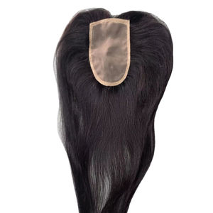 Topper de cheveux humains 2x5 en dentelle pour femmes - Cheveux indiens Remy naturels, ondulations Water Wave et Deep Wave Taz Hair BD - Product Image 2