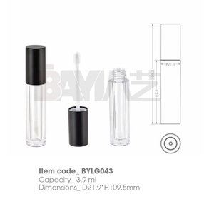 Tubes de gloss à lèvres vides en plastique de forme arrondie avec étiquette personnalisée de luxe, contenants de rouge à lèvres liquide avec étiquette personnalisée de luxe pour cosmétiques - Product Image 1