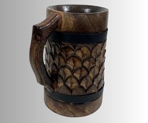 Jarra de Madera Hecha a Mano, Vaso Duradero de Madera Natural para Amantes de la Cerveza, Accesorios para Fiestas Temáticas Medievales y Bares - Product Image 3