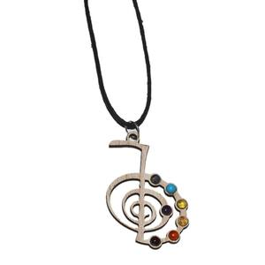 Pendentifs ronds de pierres de guérison en cristaux, 9 chakras - Product Image 4