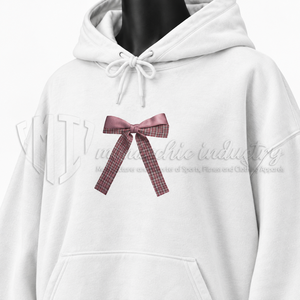 Women’s <b>White</b> <b>Oversized</b> <b>Hoodie</b> Custom Bow Graphic Pullover Casual Streetwear Fleece <b>Hoodie</b> Manufacturer - Product Image 6