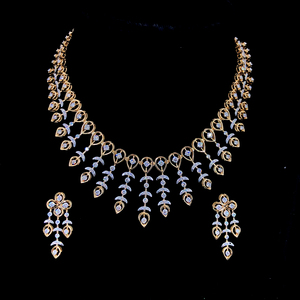 Collar de diamantes naturales de 14 quilates con pendientes, certificado IGI, color EF, corte brillante redondo, 4.29 ct, claridad VVS VS, joyería fina para mujer - Product Image 1