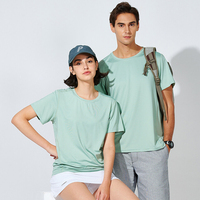 T-shirt unisexe à col rond, manches courtes, couleur unie, tricoté, imprimé sur mesure, de qualité supérieure, sportif et décontracté