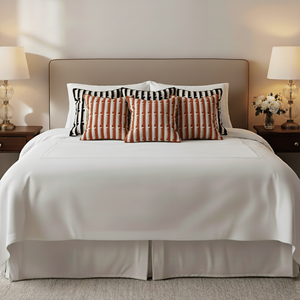 SOGA 6-Piece Rust Orange and Off-White Stripe <b>Decorative</b> <b>Pillow</b> Cover Set 45cm Black White Tufted Stripe for Living Room Sofas - Product Image 4