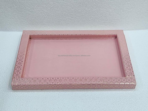 ถาดเสิร์ฟไม้ทรงสี่เหลี่ยมถาดเสิร์ฟพร้อมแม่พิมพ์ MDF สีสันสดใสจากอินเดีย - Product Image 2