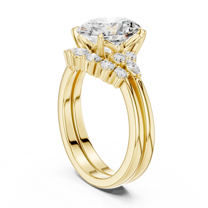 Anillo de Diamante Cultivado en Laboratorio con Certificado IGI de Oro de 14K de Lujo Aries Jewel, Corte Ovalado de 2.50 CT con Banda a Juego, Anillo de Compromiso y Boda para Mujer - Product Image 4