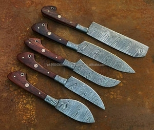 Juego de Cuchillos de Cocina Estilo Japonés de 5 Piezas, con Mango de Madera, Acero de Damasco, Cuchillos Profesionales para Frutas, Gran Venta - Product Image 3