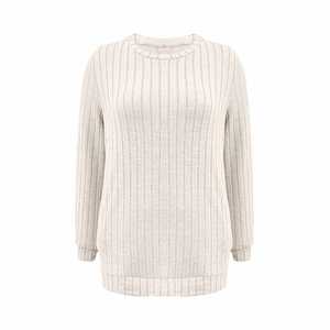 Pull-over décontracté pour femme en coton épais 100% col roulé tricoté côtelé anti-froissement OEM rose tricoté à l'ordinateur - Product Image 5