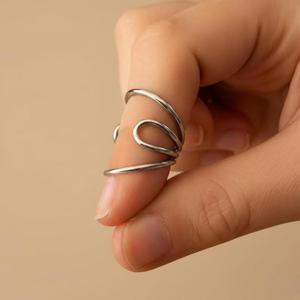 Anillo Ajustable de Latón Plateado en Plata de Ley para Alivio del Dolor de Artritis y EDS, Estabilizador de Dedo Cisne - Product Image 1