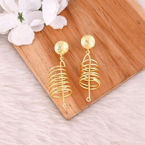 Pendientes de Latón de Diseño Personalizado, Pendientes de Latón Antiguos con Alambre Envolvente para Mujer, Pendientes de Aro de Latón de Alta Calidad, Pedido al por Mayor - Product Image 2