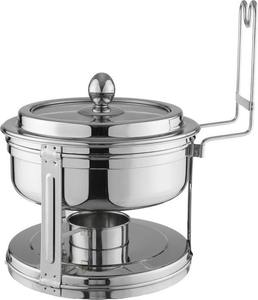 Luxury Round Stainless Steel Chafing Dish Mirror Finish Soup Warmer with Detachable Lid Holder Stand Buffet <b>Food</b> <b>Server</b> Single - Product Image 1