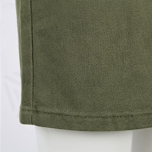 Jupe crayon en jean vert olive taille haute pour femme, longueur genou, style décontracté uni avec poches avant - Product Image 6
