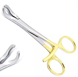 Pinzas de reducción ósea dentales BK Industries, mandíbulas curvas pesadas, puntas puntiagudas, mango de anillo, agarre moleteado, manual, acero inoxidable, clase profesional - Product Image 4