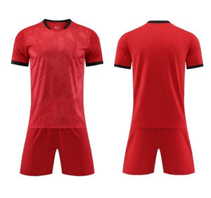 Maillot de football personnalisé pour adultes et enfants, avec nom et numéro imprimés, rouge et noir, ensemble uniforme de football - Product Image 4