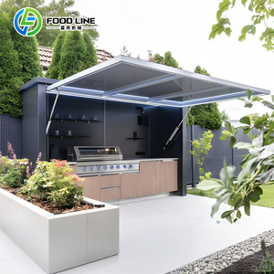 Cuisine extérieure économique avec bar et banc, ensemble barbecue intégré - Product Image 2