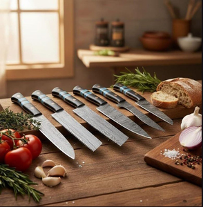 High Quality Pattern Steel Blades Hand Forged <b>Sharp</b> Cutting Edge Ergonomic Damascus Steel Handmade Chef <b>Knife</b> <b>Set</b> For Kitchen - Product Image 2