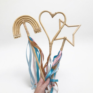 Varita mágica de ratán, accesorio para fiestas de cumpleaños infantiles, varitas hechas a mano, juguete de simulación de princesa para niñas - Product Image 1