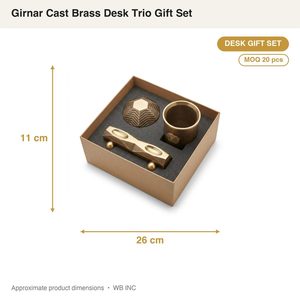 Juego de Regalo de Escritorio de Latón Auténtico Hecho a Mano de 26 cm, con Diseño de Girnar, para Decoración del Hogar, Hoteles y Bodas - Product Image 4