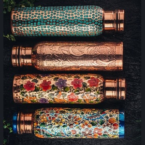 Bouchon de bouteille d'eau décoratif en cuivre écologique, motif pièce de monnaie unique, texture martelée, effet patine turquoise antique – Meilleures ventes - Product Image 6