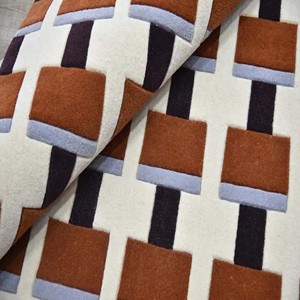 Tapis géométrique à carreaux en laine tuftée à la main, doux et moelleux, pour salon, chambre à coucher, décoration minimaliste, style luxueux - Product Image 1