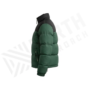 Hooded Quilted Waterproof <b>Bubble</b> Jacket Black Full Sleeve Winter Windproof Cotton Shell Knitted Fabric Polyester Filling Stand - Product Image 3