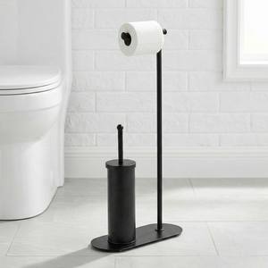 MIT OEM Support de porte-rouleau de papier hygiénique au design moderne avec brosse Rangement ménager pour salle de bain Fabriqué à Taiwan - Product Image 1