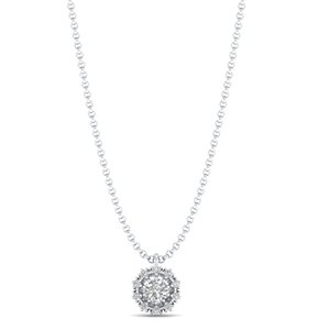 Collier avec pendentif en moissanite REYES personnalisé en or rose 14K 18K, élégant, taille ronde brillante, 0,73 carat - Product Image 5