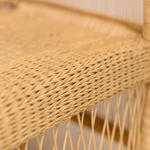 Fauteuil en rotin naturel fait main, chaise en osier avec dossier haut et panneaux latéraux pour salon, chambre, meubles de maison - Product Image 2