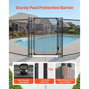 Self-Closing Outdoor Security Gate 4 X 2.5 ft Inground Swimming <b>Pool</b> Fence <b>Pool</b> Tools & Accessories Kit - Product Image 3