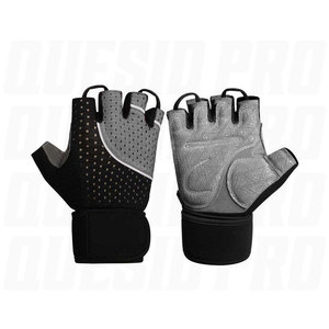 Gants de musculation sans doigts respirants et rembourrés, demi-doigts, avec sangles de poignet ajustables pour entraînement personnalisé - Product Image 1