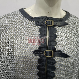 Medieval Mild Steel <b>Flat</b> Riveted Chainmail Shirt Handmade Knight Hauberk Armor Fashion Historical Reenactment Halloween New Year - Product Image 6