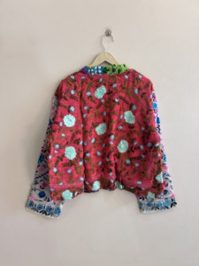 Chaqueta Tradicional Vintage Phulkari, Chaqueta Corta Bordada a Mano para Mujer, Chaqueta India Hecha a Mano - Product Image 2