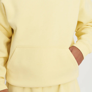Sweat-shirt à capuche en molleton de coton jaune pour homme, coupe classique, décontracté, avec poche avant, pour l'hiver, service OEM, respirant - Product Image 5