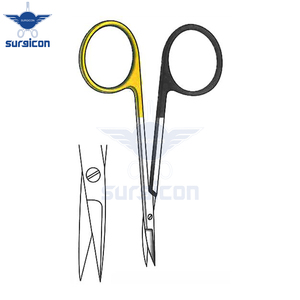 Micro Iris Scissors 9 cm / 3-1/2 Inch Sharp Sharp Straight One Blade Serrated TC Gold Surgical Scissors Premium Stainless Steel - Product Image 3