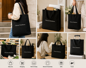 Choose Kindness Eco-Friendly <b>Canvas</b> <b>Tote</b> Bag Large Size Hand Length Handle Supermarket Shopping Daily Use - Product Image 5
