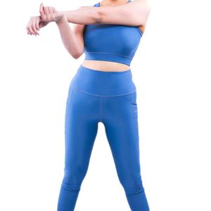 Vente chaude Femmes Gym Wear Personnalisé Solide Motif Yoga Pantalon Workout Shorts Ensemble Brodé Technics Bouton Patch En Gros - Product Image 1