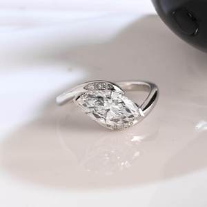 Moissanite 2CT Marquise Cut Diamond Crossover Band <b>Ring</b> original 925 Silver for Engagement Party Jewelry For Girlfriends - Product Image 1