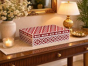 Bone Inlay Handmade Decorative Trinket Storage <b>Box</b> Luxury Jewelry Organizer <b>Keepsake</b> Gift for Hotels Retail and Home Interior - Product Image 1