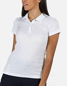Camisas Casuales de Poliéster/Algodón para Mujer al por Mayor, con Logotipo Bordado Personalizado, Tejido de Punto Transpirable, Manga Corta, Color Sólido - Product Image 3
