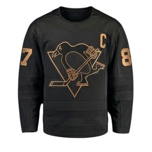 Best Arrival Custom Latest Design Ice Hockey Jersey Logo Oversized Adult Size Black Color Fully Sublimated 100% Polyester - Product Image 1