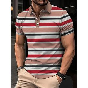 Camiseta Polo de Manga Corta para Hombre, Talla Grande, de Alta Calidad, con Ribete Blanco y Bordado Dorado, Estampada, Casual, de Verano, 2026 - Product Image 4