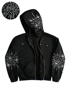 Sudadera con Capucha de Invierno 100% Algodón, Bordada con Pedrería, Unisex, con Logotipo Personalizado, Casual, Transpirable, Impermeable, Venta al Por Mayor - Product Image 6