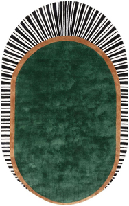 Hand Tufted Wool Oval Rug Modern Area Carpet for Living Room Luxury Designer Green Handmade Custom Rug Modern Tufted Wool Rug - Product Image 4
