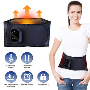Massaggiatore Lombare Senza Fili con Cuscinetto Riscaldante, Compressione d'Aria e Vibrazione in Materiale PU per Alleviare il Dolore a Corpo, Vita, Pancia, Spalle e Schiena - Product Image 1